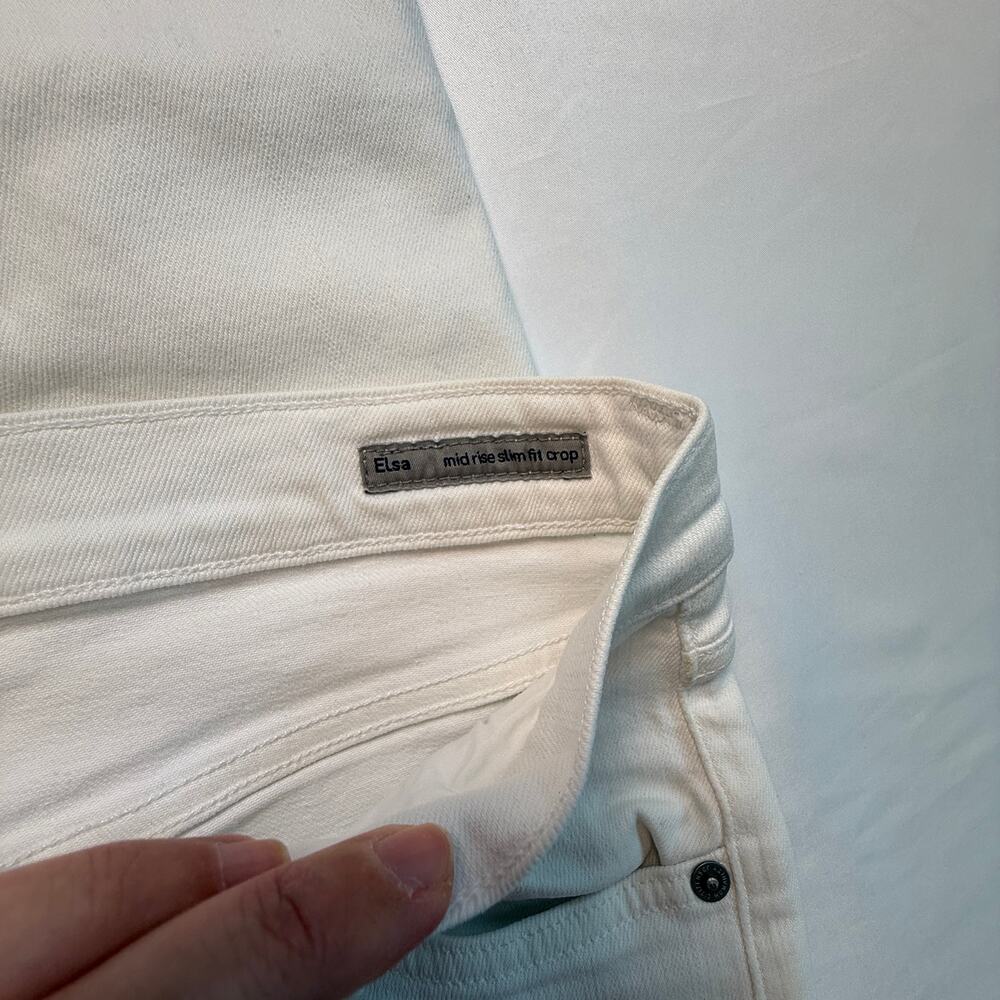 CITIZEN OF HUMANITY Elsa Mid Rise Slim Fit Crop White Embroidered Jeans Size 28 - Picture 11 of 15
